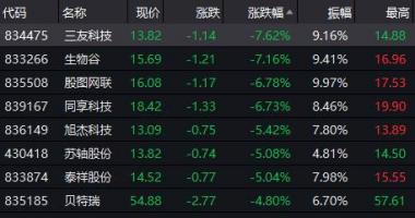大陆股市行情首页_新三板精选层个股全程下挫