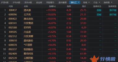 最新股市消息息_磷化工板块走强，新能源产业链共振，行业迈入高增长赛道